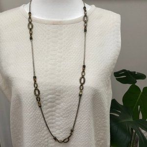 Silver and Gold Tone Long Necklace